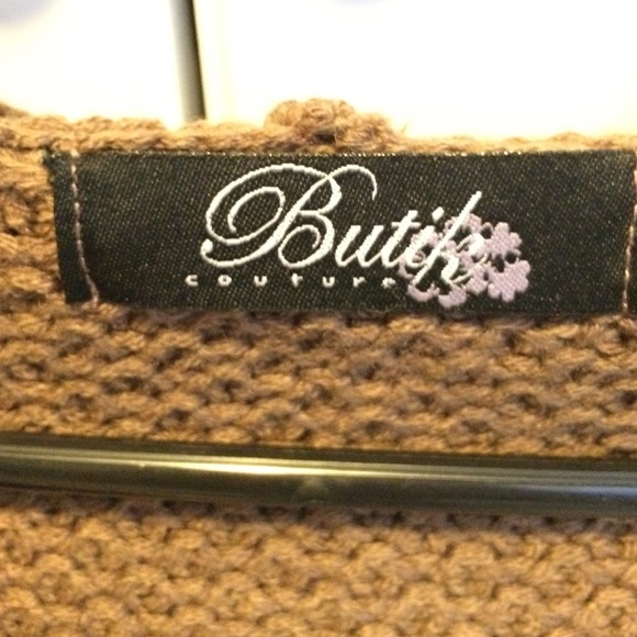 Brown wrap sweater w belt - Picture 4 of 4