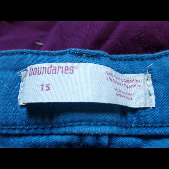 Women's no boundaries sz15 teal skinny pants