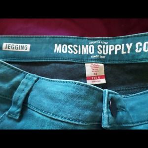 Women's teal water print jeggings sz13