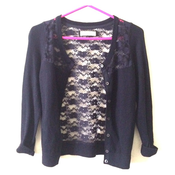 Abercrombie & Fitch navy lace back cardigan