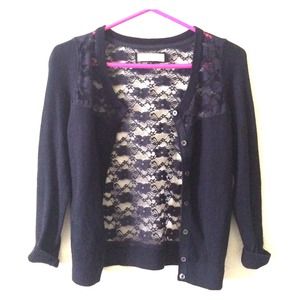 Abercrombie & Fitch navy lace back cardigan