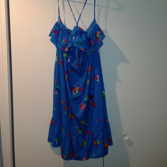 Dresses & Skirts - Size XL Blue Flower String Halter Top Dress