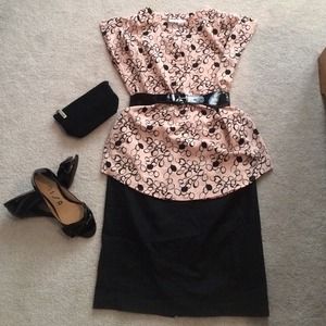 Pink and black blouse