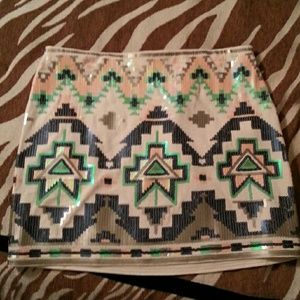Aztec Sequin Skirt