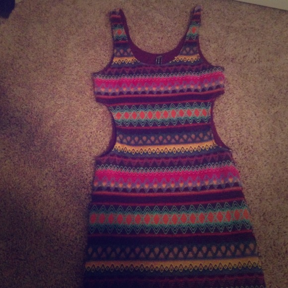 Multi color tribal design dress