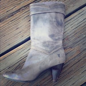 Frye Simone Cuff Boots in Gray