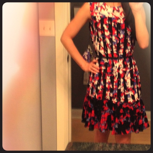 Peter Pilotto for Target Red Floral Stripe Dress