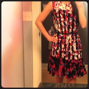 Peter Pilotto for Target Red Floral Stripe Dress