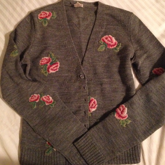 Embroidered Rose cardigan