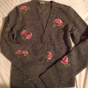 Embroidered Rose cardigan