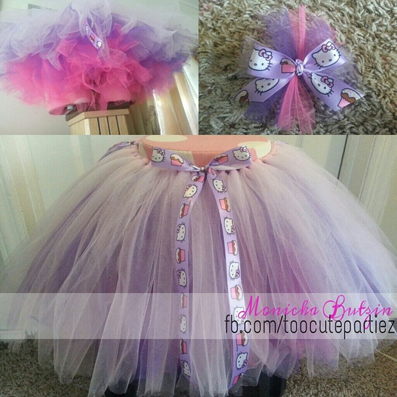 Little Girls 6/7 Hello Kitty TuTu with Hair Bow