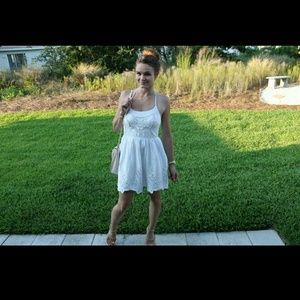 Zara Dresses - Zara White Halter Neck Dress w/ Eyelet and Rope Zara Dresses - Zara White Halter Neck Dress w/ Eyelet and Rope