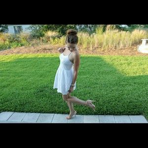 Zara Dresses - Zara White Halter Neck Dress w/ Eyelet and Rope Zara Dresses - Zara White Halter Neck Dress w/ Eyelet and Rope