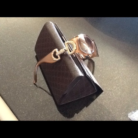 Gucci Crystal Horsebit Sunglasses GG 3018/S Brown