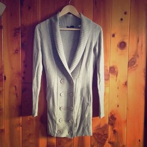 Gray Knitted Cardigan