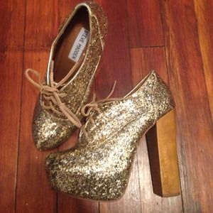 Steve Madden glitter platform booties