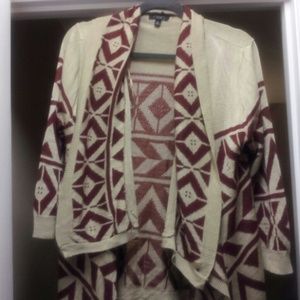 Tan and Burgundy sweater