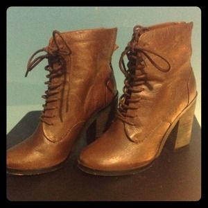 SHOEMINT Brown Leather Ankle Boots