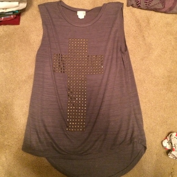 tan cross shirt