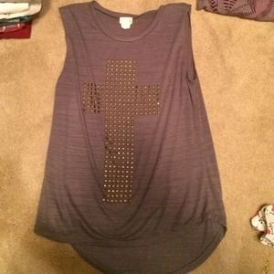 tan cross shirt