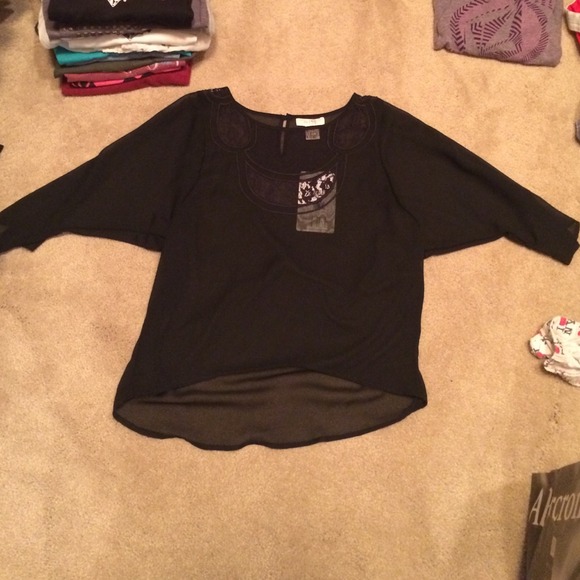 black nordstroms sheer shirt