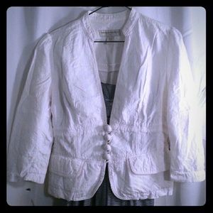 Banana republic white  cotton jacket 3/4 sleeves 8