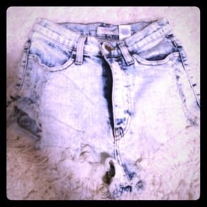 High waisted jean shorts