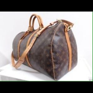 Authentic LV Keepall 60 w long strap + luggage tag