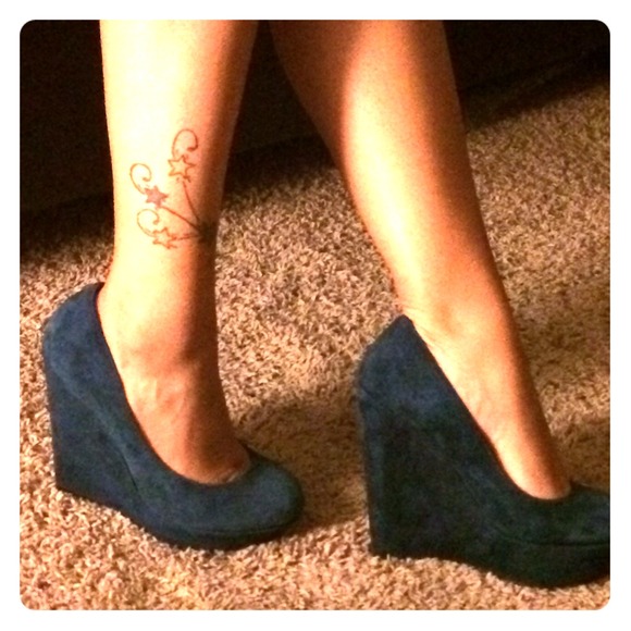 Suede navy blue Wedge heels