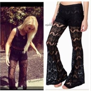 NEW Beautiful Bohemian Lacey Palazzo Pants