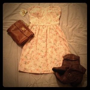 Floral Strapless Dress