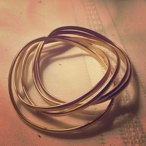 Gold Bracelet, singles connected and looped as one