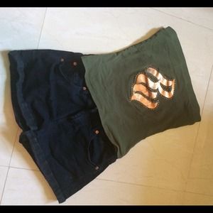 Strapless forest green RW shirt💚