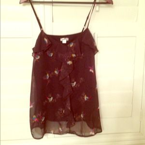 Black Sleeveless top with birdie print
