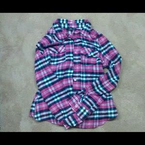 *SALE* NWOT Blue/Pink Long Sleeve Flannel