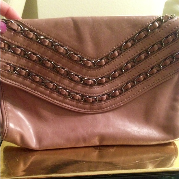 Boutique style vintage pink leather clutch bag - Picture 1 of 2