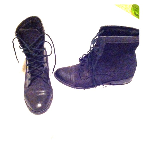 BUNDLED Kimchi Blue Linen and Leather Lace-Up Boot