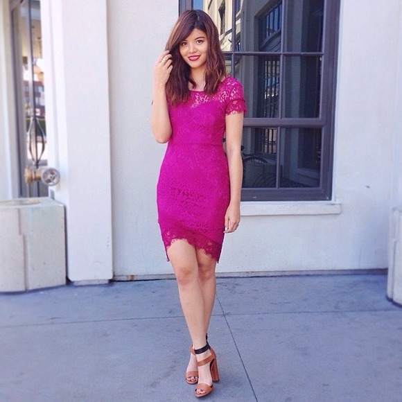 Fuchsia lace Charlotte Russe dress
