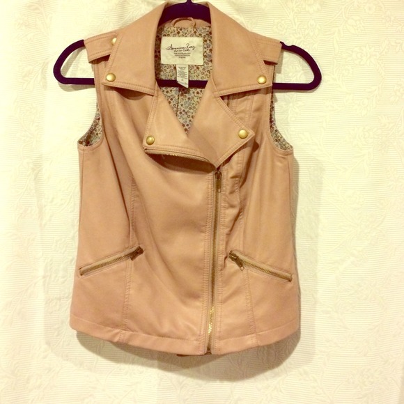 Faux leather vest