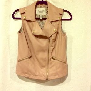 Faux leather vest