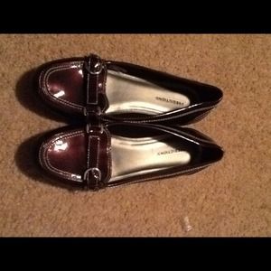 Patten leather burgundy shoes