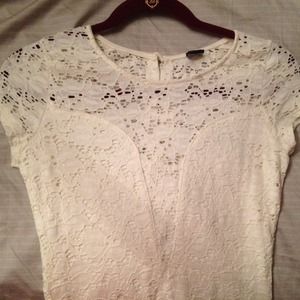 New crochet white plunge dress - size Small
