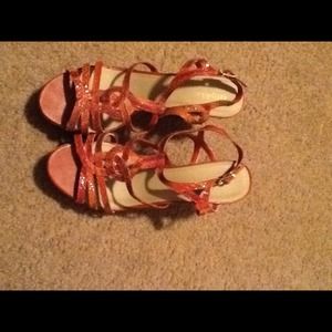 Orange/ burnt orange wedges