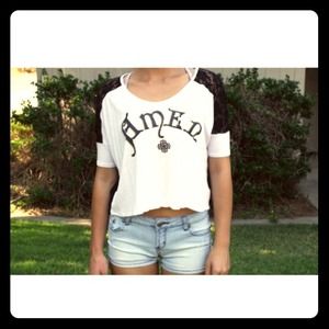 Creme shirt w/ Lace back