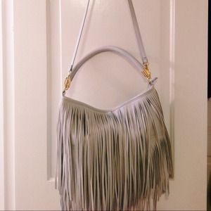 Grey Fringe Bag