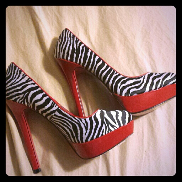 Zebra printed heels