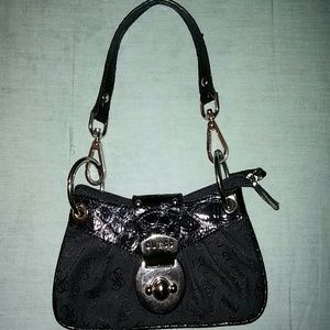 Black croc purse w/14in strap