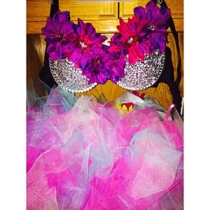 Rave Bra and adjustable matching tutu. Handmade :)