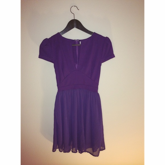 Purple Low-Cut Dress