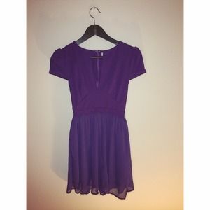 Purple Low-Cut Dress
